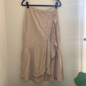 Madewell tan midi skirt